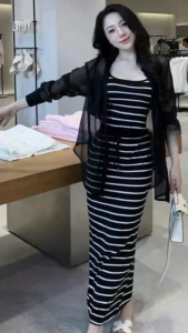 Set ba món áo croptop mix chân váy đuôi cá phối áo sơ mi khoác ngoài NEWFASHION99