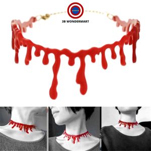 Halloween Costume for Women Adult Zombie Costume Fake Blood Choker Blood Necklace Masquerade Horror