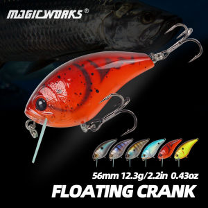 Magic Works 56mm 12.3g Crankbaits Fishing Lure Floating Wobblers for Pike Hard Baits PCB Lip Crank Jerkbait Black Minnow Lures