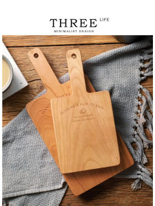 Tlife Cherry Wood Cutting Board Kitchen Fruit Bread Small Plate Anti-Break Antibacterial Rectangle Shaped Wooden Cutting Board