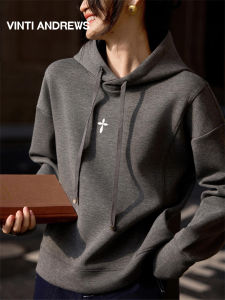 Sporty Leisure Gray Hooded Hoodie Women