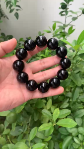 Gelang Manik雷击琥珀木手串 辟邪护身镇煞男款 天然雷击木 玄雷守护【黑金刚】Thunder Beads Bracelet for Men