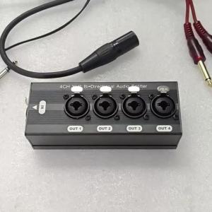 3Pin 1 Input 4 Output Audio Splitter Balanced Gold Plated Connectors Audio Signal Distributor for Microphone Mixer Amplifier
