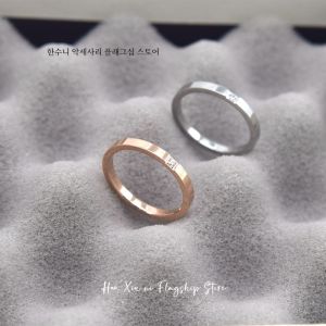 HANXIUNI | 18K Gold & Diamond Titanium Rose Gold Womens Simple Non-fading Single Ring