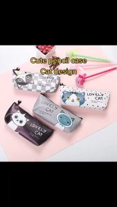 Cute Lovely Cat Printed Student Pencil Case Cartoon Creative Stationery Pencil Case | Kotak Pensel Design Kucing Comel