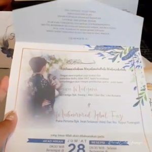 [50pcs - RCU128] Undangan Pernikahan / Khitanan Lipat Tiga Model Amplop Murah Rustic & Floral