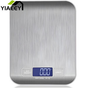 เครื่องชั่งกาแฟอิเล็กทรอนิกส์แบบพกพาขนาด5กก./10กก. 1ก. พื้นผิวสแตนเลสสตีลเครื่องชั่งอาหารในครัวมีไฟ backlit