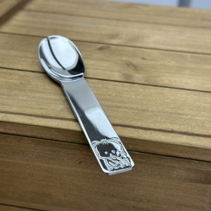 Bear Pattern Spork Cute 304 Stainless Steel Spoon Kids Baby Fork Small Rice Spoon Spoon Fruit Fork