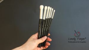 Lonely Finger | 6pcs Wool Detail Paint Dry Brush Set for Ceramics Art Painting Miniature Watercolor Oil Model for Professional Brush