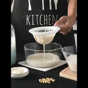 Suomi 400 Mesh Kitchen Ultra-fine Mesh Strainer Kitchen Nylon Mesh Filter Spoon for Suitable for Soy Milk Coffee Milk Yogurt 100/200/400 mesh