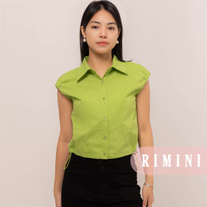 RIMINI - Kemeja Wanita Katun Premium Tanpa Lengan Size XS-XL - Rheka Drawstring Shirt Top 7658