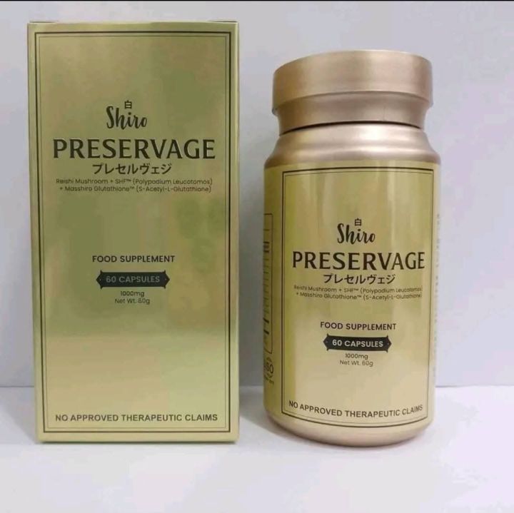 SHIRO PRESERVAGE S-ACETYL GLUTATHIONE (MOST EFFECTIVE GLUTATHIONE IV DRIP ALTERNATIVE W/FREE LOTION 60 Capsules Glutathione Supplement No Return No Exchange Glutathione - Lazada