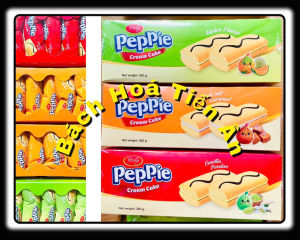 2 khay Bánh phủ socola trắng nhân marshmallow Peppie Richy khay 360g
