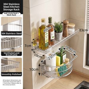 No Drill Wall Mount Stainless Steel Shelf