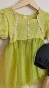 X BABY Dress Anak Perempuan Gaun Anak Cewek Lengan Pendek Katun Tile Korean Style 6 Bulan - 3 Tahun