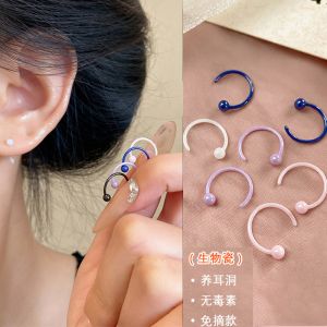 Bioceramic Sleep Friendly Womens Earrings Minimalist Hoops No Need to Remove Fashion Jewelry Ear Studs Original Design