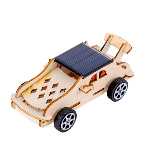 Solar-powered cars childrens DIY handcrafted assembly models 3D wooden jigsaw puzzles and educational and scientific experim