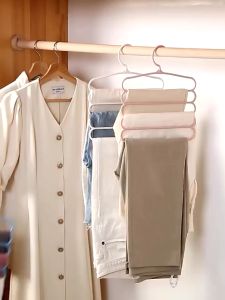 5-Layers Anti-Skid Dry & Wet Multi-Function Trousers Hangers & Storage Rack