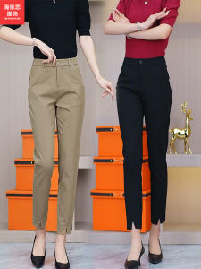 กางเกงขายาวทรงตรงเอวสูง ทรงสลิมฟิต กางเกงขายาวลำลอง ระบายอากาศได้ดี สไตล์ฤดูใบไม้ร่วง 2025 กางเกงขายาวทรงตรงลำลอง