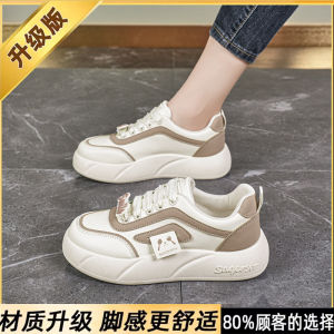 Plus Size Womens Shoes Size 4142 Sneaker Soft Bottom White Shoes Womens Spring and Autumn Best-Selling Leather Surface Lightweight Platform Muffin Sneakers