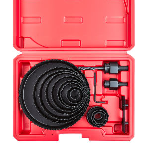 Geinxurn Hole Saw Set Carbon Steel Hole Cutter Kit for Wood Plastic Drywall Professional Hole Saw Drill Bit Set with Mandrels