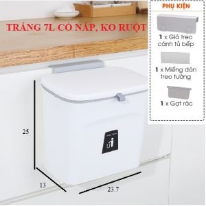 THÙNG RÁC THÔNG MINH MẪU MỚI KÈM RUỘT CÓ NẮP ĐẬY - Thùng rác cài cánh tủ bếp - Treo gắn tủ bếp -Dán nhà vệ sinh