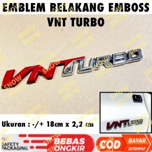 Emblem Belakang VNT TURBO Embos Merah Chorme Mobil Universal