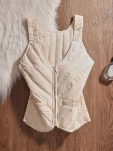 Warmth Duck down Vest Womens Autumn Winter Inner Wear Outerwear Sleeveless Layered V-Neck Base Tank Top Underwear