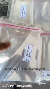 Plastik OPP roti 12x13 14x15 14x18 15x18 tebel 05 (20 micron) 100 lembar plastik lem perekat murah
