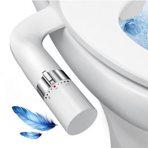 Ultra-Slim Non-Electric Bidet Attachment - Dual Nozzle for Toilet Seat Rear & Feminine Wash with Adjustable Water Pressure