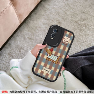 Full Cover Cat And Dog Pattern Mobile Phone Case for VIVOy76s Y300pro Y100 Y200i Y35M Womens Anti-Fall Cartoon Style Soft Shell