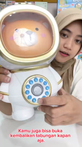 Celengan Anak BEAR ASTRONAUT PIGGY BANK Mainan Celengan Rocket Fingerprint Pass Otomatis