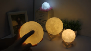 TaffLED Lampu Tidur Bulan Kamar Aesthetic Malam 3D Moon Night Light Lamp 3 Color 1W Rechargeable 5V