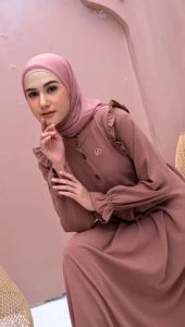Fahira Dress Gamis Wanita Dewasa Polos Crinkle Kekinian Busui Wudhu Friendly By kalishaofficial