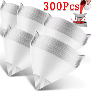 300pcs Disposable Car Paint Filter Paper / Conical Mesh Paper Paint Filter Funnel / Paper Purifying Straining Funnel Filter / Nylon Micron Paper Funnels