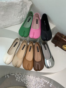 Womens Flat Slip-On Shoes Pig Hoof Design Spring Autumn 2023 New Style Evening Shoes Fashionable round Toe Casual Footwear