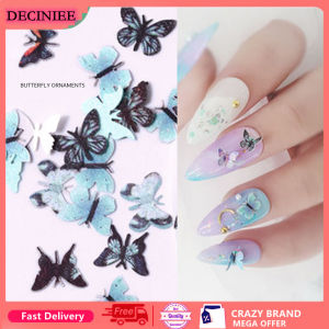 DECINIEE 1 Box 5 Styles Mixed Color Butterfly Sequins Butterfly Nail Sticker Nail Art Decoration Nail Decal Sticker DIY Manicure Accessory