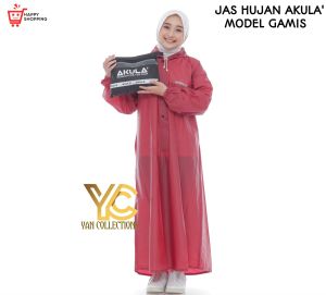 Jas Hujan Wanita Muslimah Gamis Syari By AKULA Bahan Premium Anti Rembes