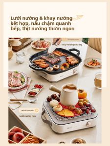 Bear | Bếp Hồng Ngoại Bear DTL-D22R1 2200W Bếp Điện Ceramic Kèm Chảo Chống Dính & Khay Nướng - Đa Năng Xào Nấu Nướng