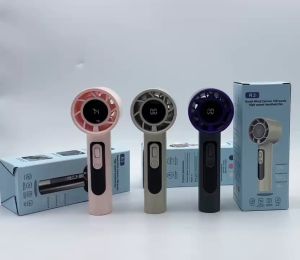 Portable Handy R2 Turbo Fan Rechargeable 100 Wind Speed Gear Adjustment with LED Screen Display Desk Fan