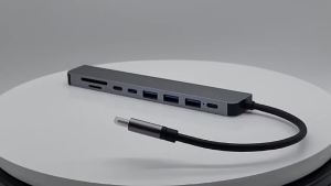 kebidumei | KEBIDUMEI USB HUB 9 in 1 Type-C to 4K30Hz HDMI SD&TF 5Gbps USB3.0 PD100W USB Splitter Docking Station for PC Macbook Accessories