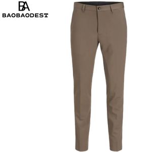 Mens Custom Tailored Suit Pants - Super Slim Fit Formal Trousers for Business Wedding Office | Stretch Comfort Fabric Classic