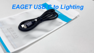 EAGET USB C to Lightning PD 27W Fast Charge Cable 1 Pack