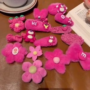 Korea Kids Girls Pretty Cute Velvet Strawberry Hair Clip Hairpins Headdress Hairpin Hair Accessories
