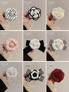 Delicate Pearl Brooch with Mountain Tea Flower for Women High-End Japan and South Korea Style Elegant Butterfly Knot Design