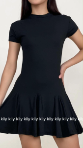 KILY.PH CLEA Elegant Solid Skater Dress with Flare Hem and Sleeveless Design for Women 9A0072