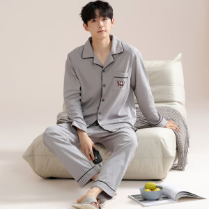 Bộ đồ ngủ nam MiiOW vải cotton tay dài mặc ở nhà - mùa hè 2025