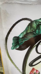 Tranh Đức Phật Đản Sanh treo tường mẫu 02 chất liệu gỗ in UV tráng gương bọc viền vàng