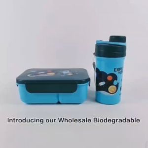 LUNCH BOX SET ANAK LUCU KOTAK BEKAL 2 SEKAT ANTI TUMPAH KAPASITAS 1050ML+500ML KODE 9056-1 NEW