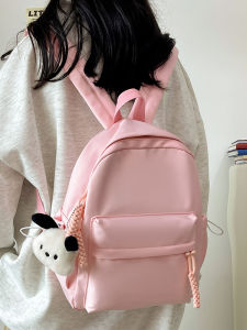 Cute Little Girl Backpack Nylon Material Zipper Closure School Bag Commuter Style Vertical Square Shape Foldable Soft Shoulder Bag